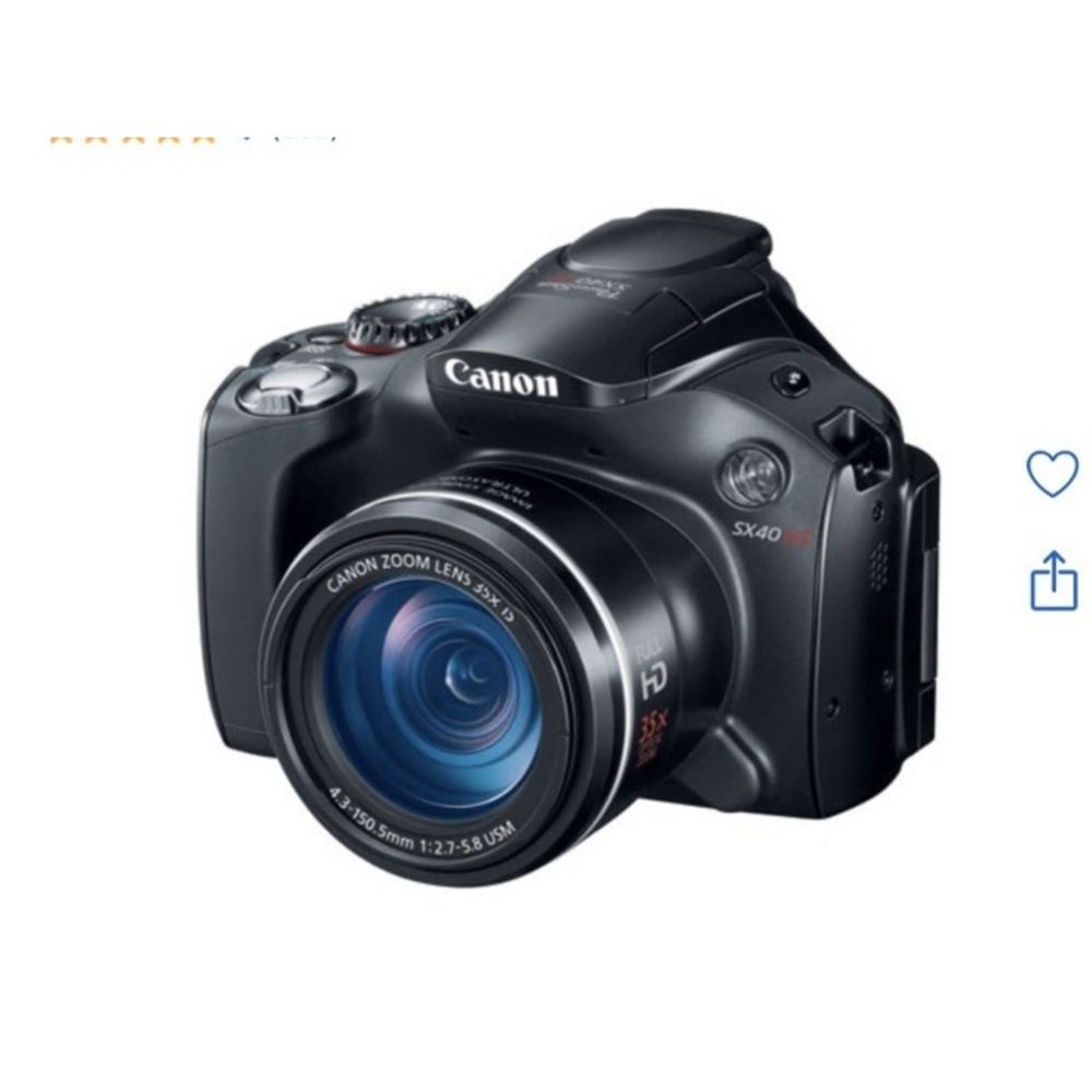 Canon PowerShot SX40 HS Black 35x Optical Zoom 12.1 MP Bridge Digital Camera